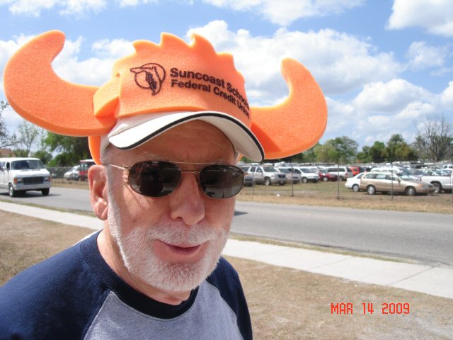 Don sporting the head gear of the day